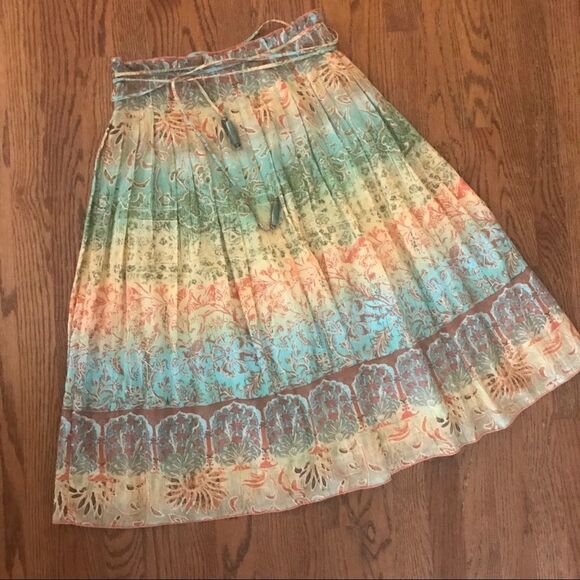 David Meister boho artsy gauzy gypsy skirt… - Picture 1 of 8